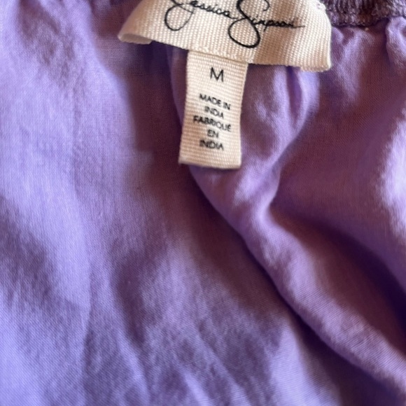 Jessica Simpson Rosalie Pom-Pom Flounce Purple Top Size Medium - Picture 3 of 5